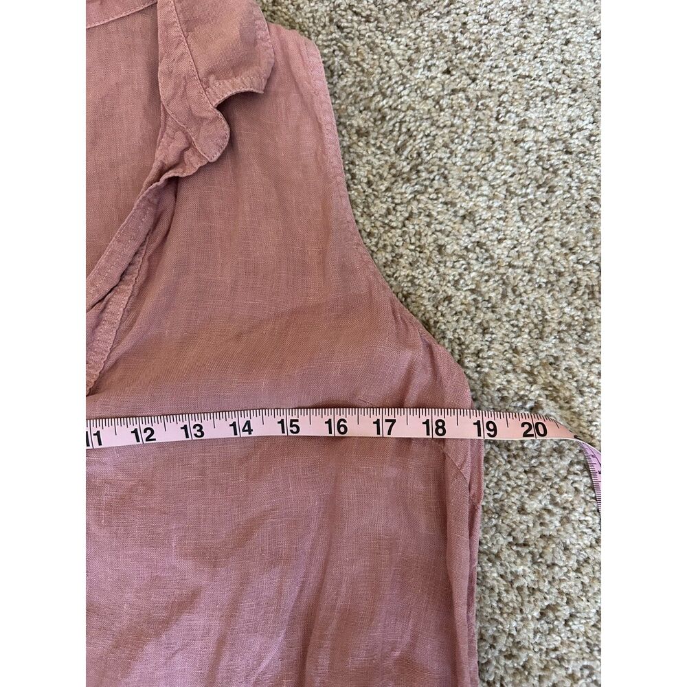 C&C California Dress Women's‎ 12 Pink 100% Linen Tank Summer Beachy Pockets - Picture 8 of 9